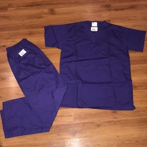 XS purple scrub set